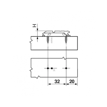 Prowadnik Blum prosty CLIP 175H3100, wys.0mm